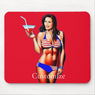 Tapis De Souris Modèle de conditionnement physique en bikini patri