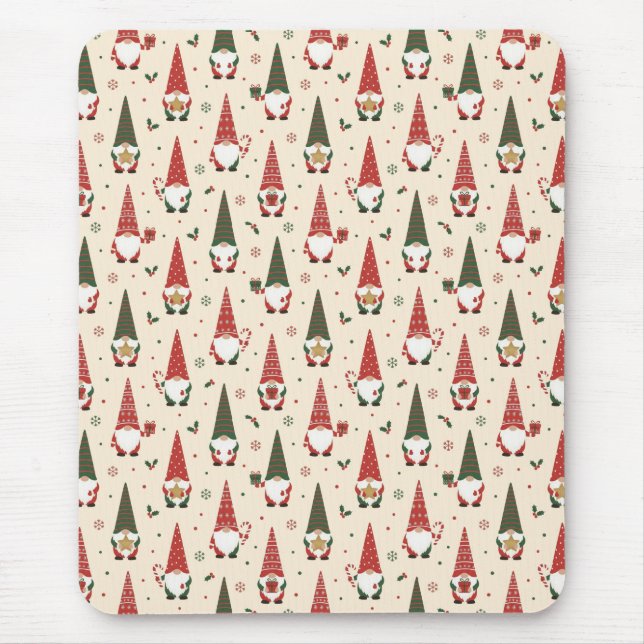 Tapis De Souris Modèle de fête de gnome de Noël (Devant)