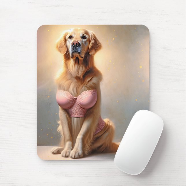 Tapis De Souris Modèle de lingerie Golden Retriever (Avec souris)