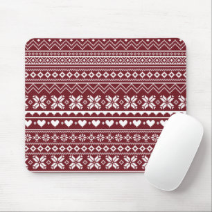 Tapis De Souris Modèle de pull de Noël classique rouge