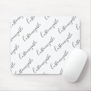 Tapis De Souris Modèle de texte de script moderne éditable Noir
