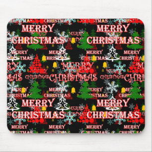 Tapis De Souris Modèle de texte décoratif Joyeux Noël 