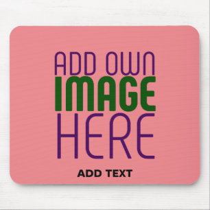 TAPIS DE SOURIS MODELE DE TEXTE D'IMAGE ROSE SAUMON ÉDITABLE MODER