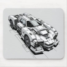 Modèle de voiture d'encre Cyberpunk Pad de souris
