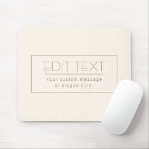 Tapis De Souris Modèle éditable élégant Blanc cassé et marron fo