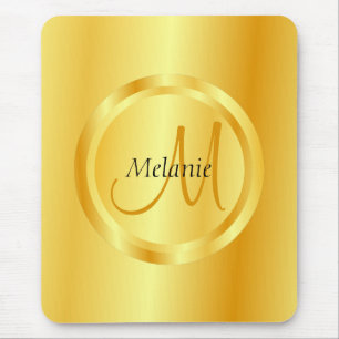 Tapis De Souris Modèle Elegant Gold Look Moderne Monogramme