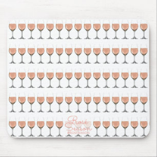 Tapis de souris modelé en verre de vin rosé
