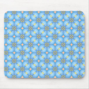 Tapis De Souris Modèle floral abstrait bleu