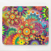 Modèle floral Abstrait psychédélique coloré