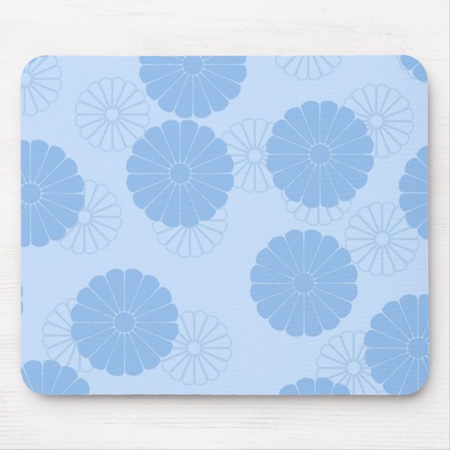 Tapis De Souris Modèle floral bleu (Devant)