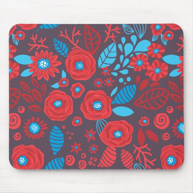 Tapis De Souris Modèle floral de Doodle (Devant)