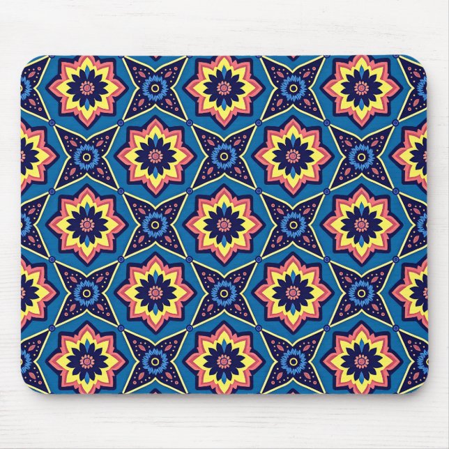 Tapis De Souris Modèle floral géométrique Boho dynamique (Devant)