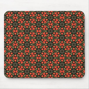 Tapis De Souris Modèle floral géométrique rouge