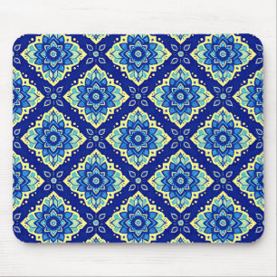 Tapis De Souris Modèle floral géométrique vibrant