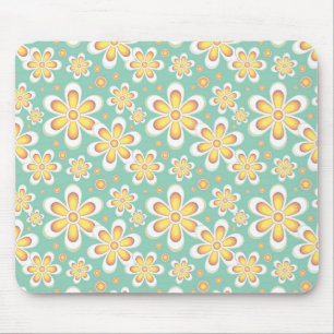 Tapis De Souris Modèle floral jaune