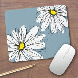 Tapis De Souris Modèle floral lunaire en bleu gris jaune<br><div class="desc">Un design amusant pour les femmes et les ados.</div>
