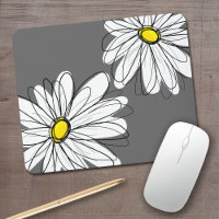 Modèle floral lunaire en gris jaune
