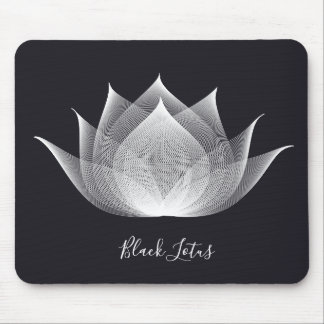 Tapis De Souris Modèle floral noir et blanc transparent Lotus