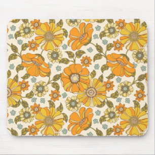 Tapis De Souris Modèle Floral Orange vintage
