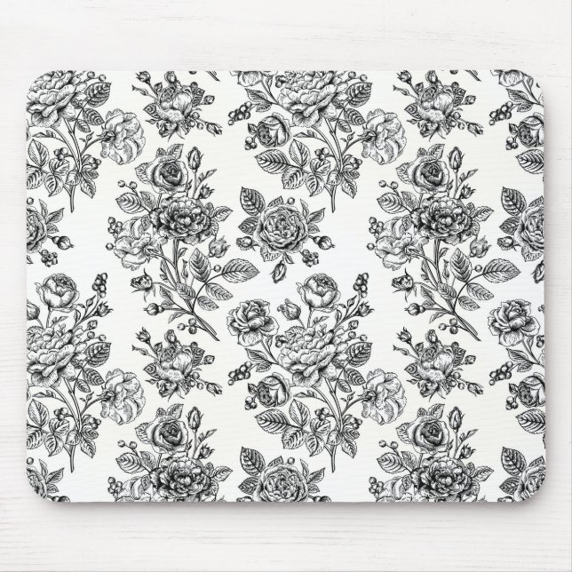 Tapis De Souris Modèle Floral Rose vintage (Devant)