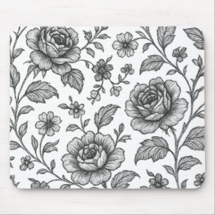 Tapis De Souris Modèle Floral Rose vintage