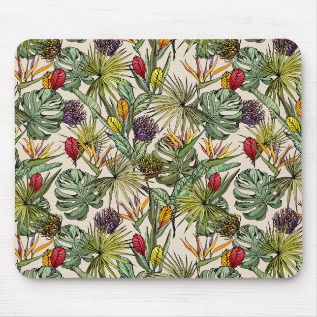 Tapis De Souris Modèle floral tropical (Devant)