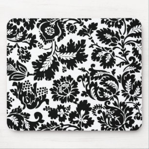 Tapis De Souris Modèle floral vénitien noir et blanc de William Mo