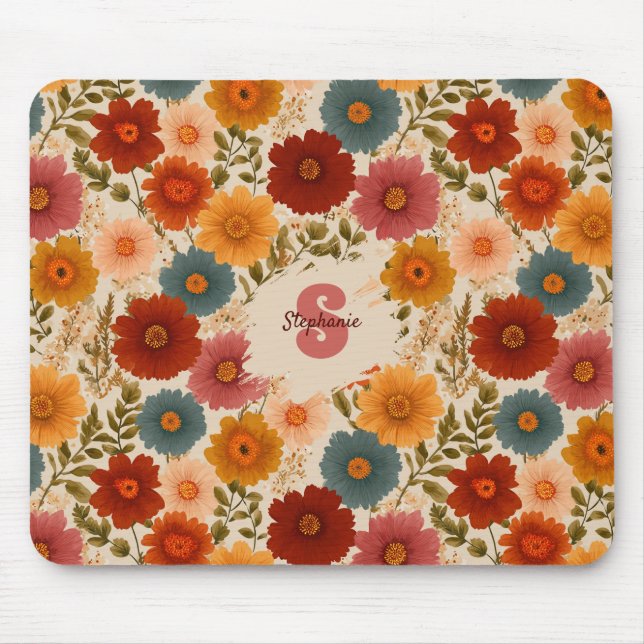Tapis De Souris Modèle floral vintage (Devant)