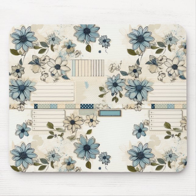 Tapis De Souris Modèle Floral vintage (Devant)