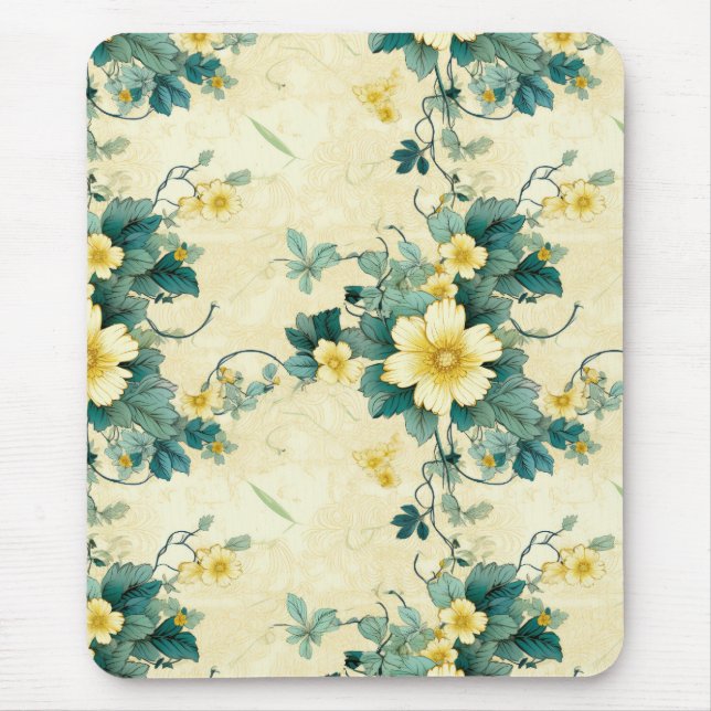 Tapis De Souris Modèle floral vintage (4) (Devant)
