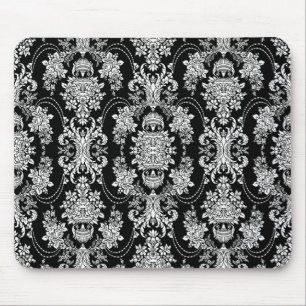 Tapis De Souris Modèle Floral Vintage Noir Et Blanc