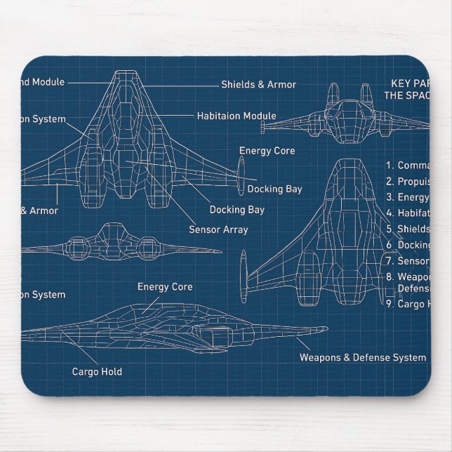 Tapis De Souris "Modèle futuriste d'architecture spatiale" (Devant)