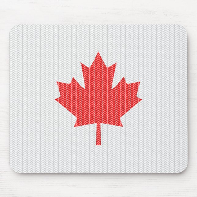Tapis De Souris Modèle Knit Maple Leaf Tricot Motif (Devant)