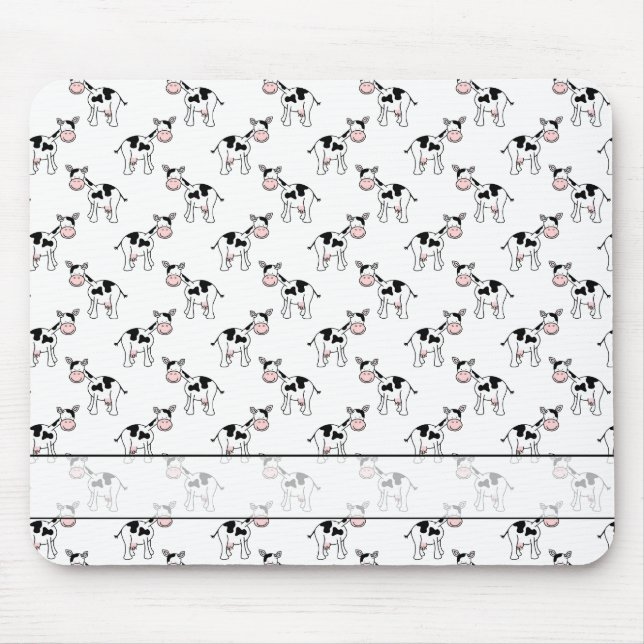 Tapis De Souris Modèle noir et blanc de vache (Devant)