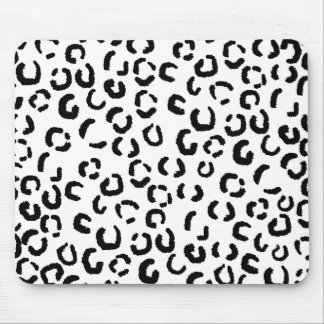 Tapis De Souris Modèle noir et blanc d'empreinte de léopard