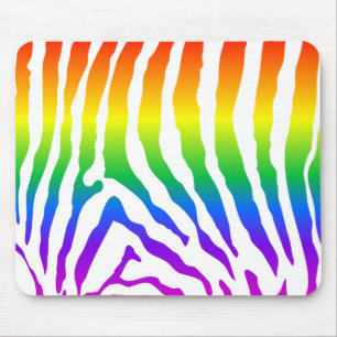 Tapis De Souris Modèle Rainbow Zebra