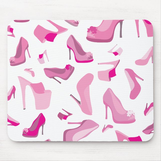 Tapis De Souris Modèle rose décoratif de chaussure (Devant)