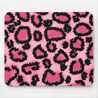 Tapis De Souris Modèle rose et noir d'empreinte de léopard