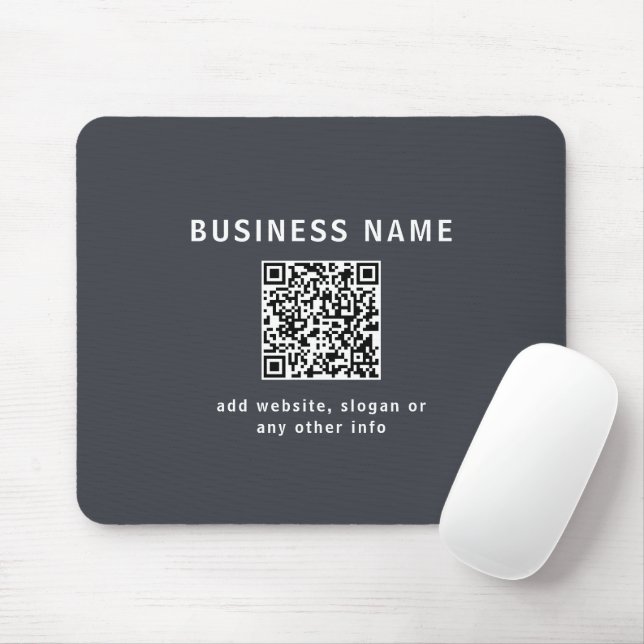 Tapis De Souris Modèle simple pour votre code QR | Gris foncé (Avec souris)