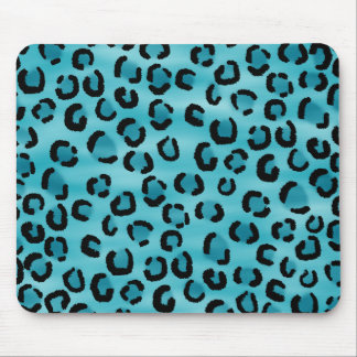 Tapis De Souris Modèle turquoise d'empreinte de léopard