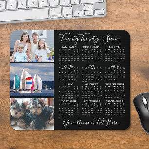 Tapis De Souris Modern 2023 Calendar 3 Photo Script Personalized