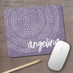 Tapis De Souris Modern Boho Dot Pattern with bounce script name<br><div class="desc">Add your name to this bohemian design with a pink muddled background and dots pattern. The name is a bounce calligraphy script. The zen design is soft and feminine. A beautiful script and feminine design that is perfect for any girly girl or even a bride. If you need to move...</div>