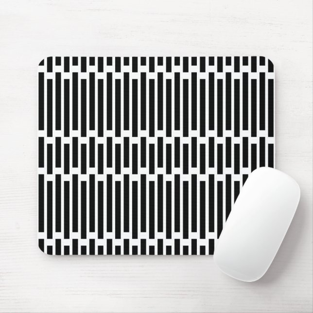 Tapis De Souris Modern Geometric Black White Pattern (Avec souris)