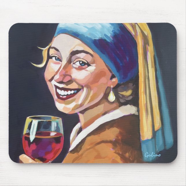 Tapis De Souris Modern Girl w/ a Pearl Earring - Vermeer Inspired (Devant)