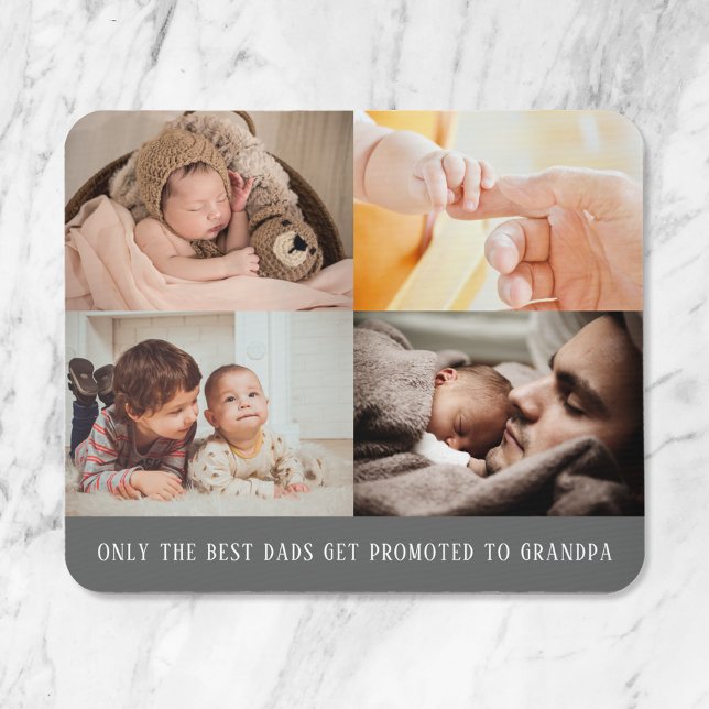 Tapis De Souris Modern Grey 4 Photo Collage pour grand-père (Créateur téléchargé)