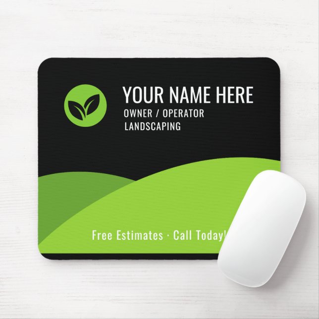 Tapis De Souris Modern Lawn Care Landscaping Business (Avec souris)
