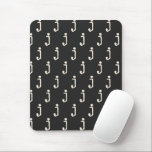 Tapis De Souris Modern Monogram Letter Typewriter Typography Black<br><div class="desc">Cute modern typewriter typography monogram pattern in black.</div>
