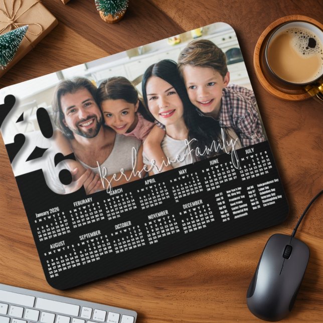 Tapis De Souris Modern Personalized 2026 Desk Calendar Photo Cute  (Créateur téléchargé)