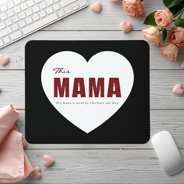 Tapis De Souris Modern Personalized Mama Heart Mouse Pad (Créateur téléchargé)