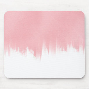 Tapis De Souris Modern Pink Brush strokes white Design